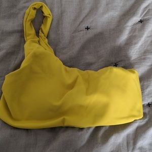 Aerie yellow one shoulder sports bra